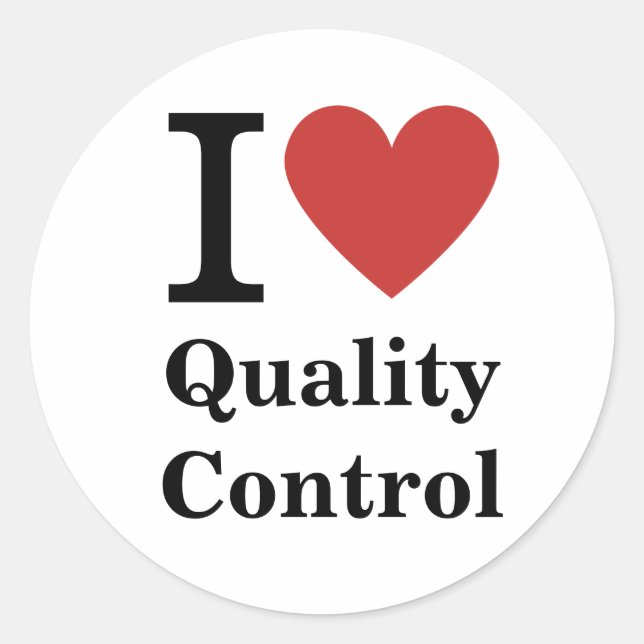 Adesivo Eu ❤️ Amo O Controle De Qualidade (Frente)