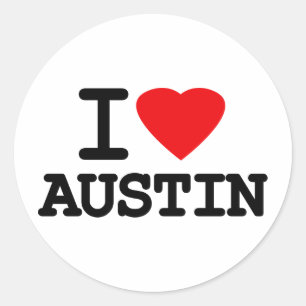 Adesivo Eu amo o coração Austin Texas