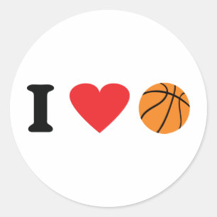 Adesivo Eu amo o ícone do basquetebol