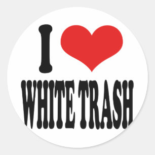 Adesivo Eu amo o lixo branco