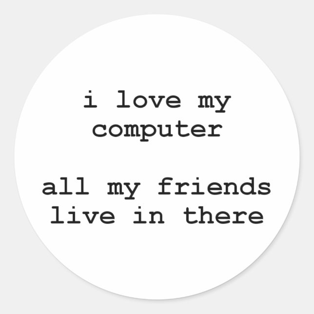 Adesivo eu amo o meu computador (Frente)