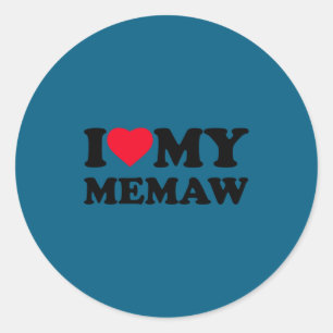 Adesivo Eu Amo o Meu Coração da Memaw Avó Família Manga Lo