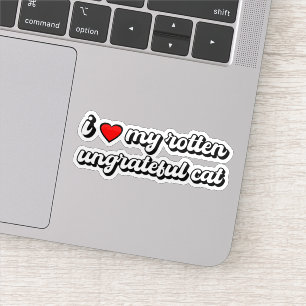 Adesivo Eu Amo O Meu Gato Ingrata E Rotativo
