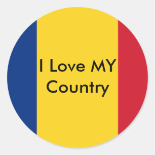Adesivo Eu Amo O Meu País Romênia Bandeira O MUSEU Zazzle
