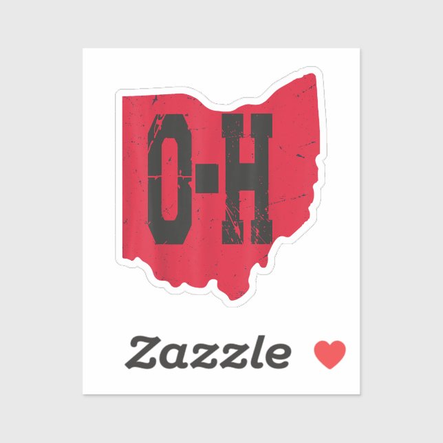 Adesivo Eu Amo O Meu Script Home De Ohio, Ohio Buckeye Sta (Folha)