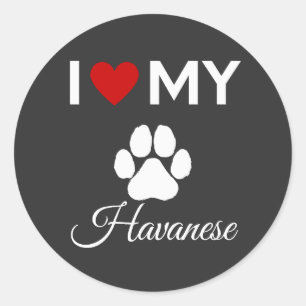 Adesivo Eu amo o meu texto personalizado de cão do Havanês