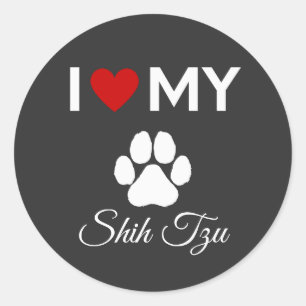 Adesivo Eu amo o meu texto personalizado de cão Shih Tzu
