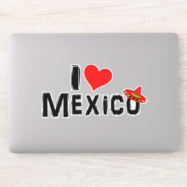 Adesivo Eu Amo o México (Computador)