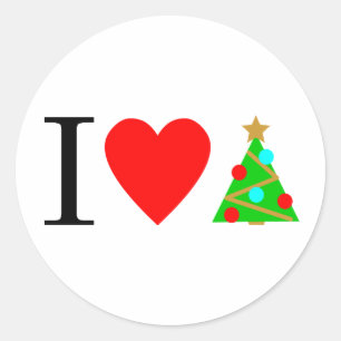 Adesivo Eu amo o Natal / eu amo o palito de Natal