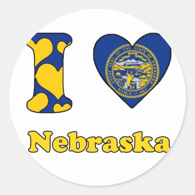 Adesivo Eu amo o Nebraska (Frente)
