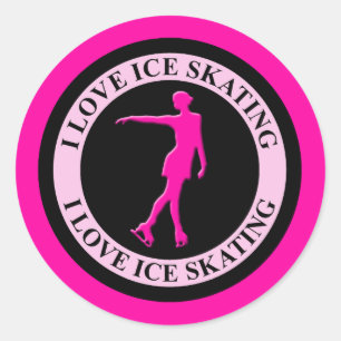 ADESIVO EU AMO O PATINAGEM NO GELO