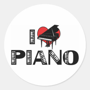 Adesivo Eu amo o piano