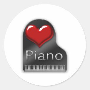 Adesivo Eu amo o piano