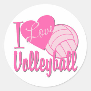 Adesivo Eu amo o rosa do voleibol