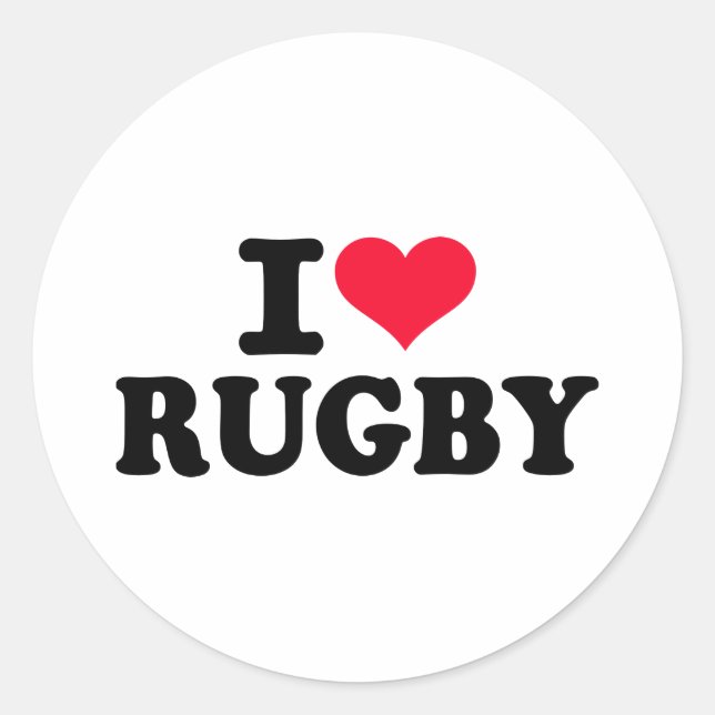 Adesivo Eu amo o rugby (Frente)