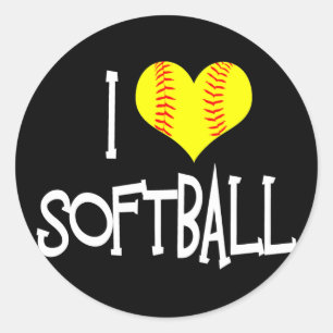 Adesivo Eu amo o softball