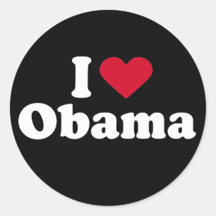 Adesivo Eu amo o t-shirt de Obama