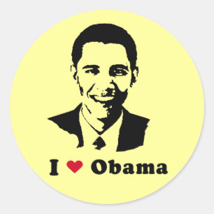 Adesivo Eu amo o t-shirt de Obama