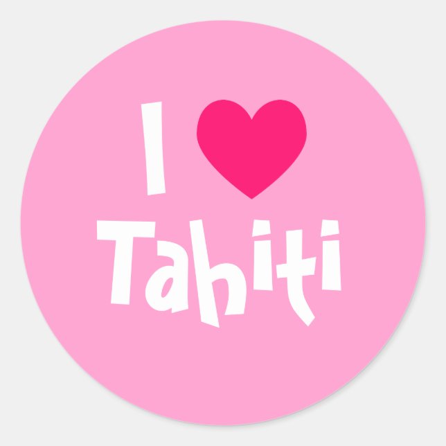 Adesivo Eu Amo o Taiti (Frente)