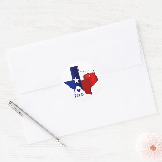 Adesivo Eu amo o Texas (Envelope)