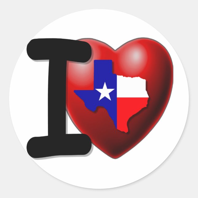 Adesivo Eu Amo O Texas - O Estado Solitário (Frente)