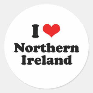 Adesivo Eu amo o Tshirt de Irlanda do Norte