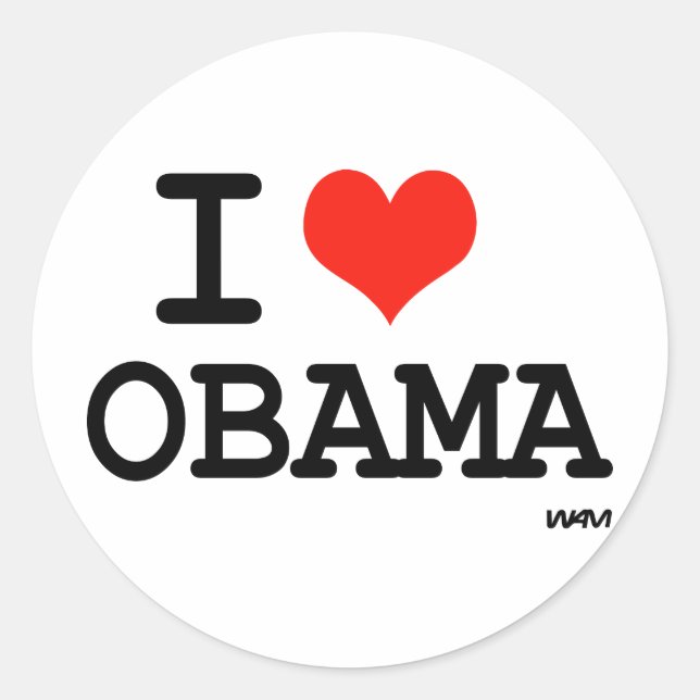Adesivo Eu amo Obama (Frente)