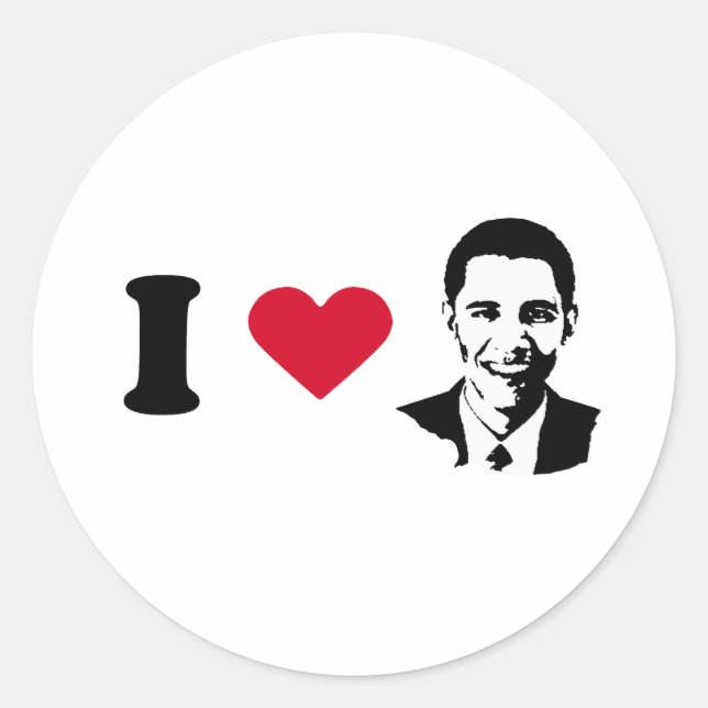 Adesivo Eu Amo Obama (Frente)