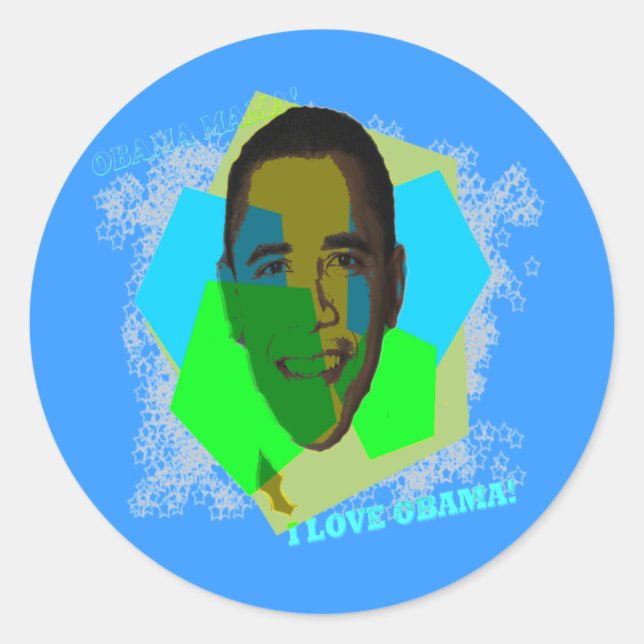 ADESIVO EU AMO OBAMA! ETIQUETA! (Frente)