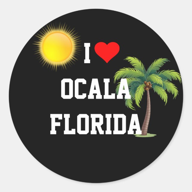 Adesivo Eu Amo Ocala, Flórida (Frente)