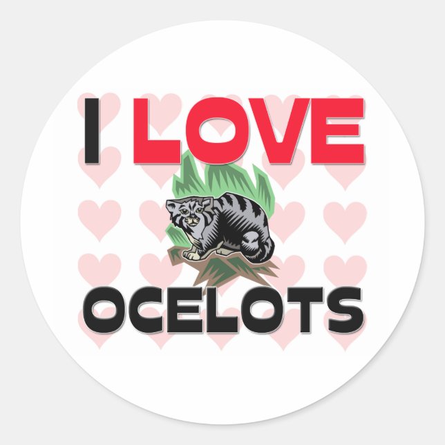Adesivo Eu Amo Ocelots (Frente)