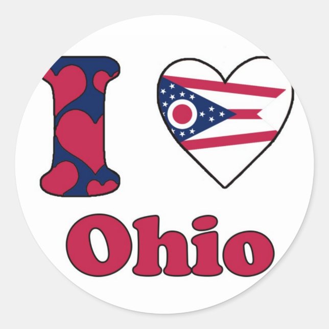 Adesivo Eu amo Ohio (Frente)