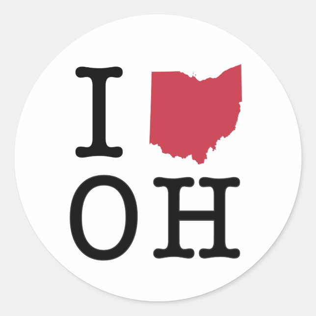 Adesivo Eu amo Ohio (Frente)