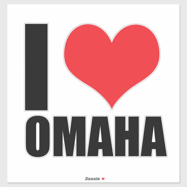 Adesivo Eu amo Omaha (Folha)