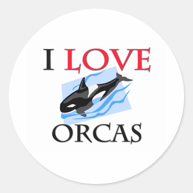 Adesivo Eu Amo Orcas (Frente)