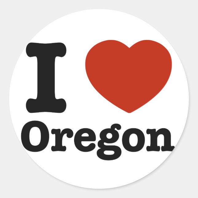 Adesivo Eu amo Oregon (Frente)