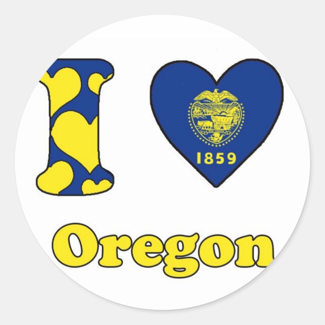 Adesivo Eu amo Oregon (Frente)