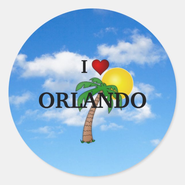 Adesivo Eu Amo Orlando (Frente)