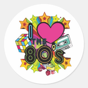 Adesivo eu amo os anos 80