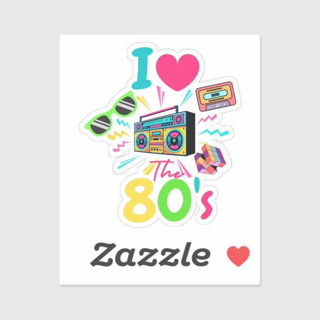 Adesivo Eu amo os anos 80 (Folha)