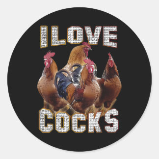 Adesivo Eu Amo Os Engraçados Roosters Memorizam Amantes De