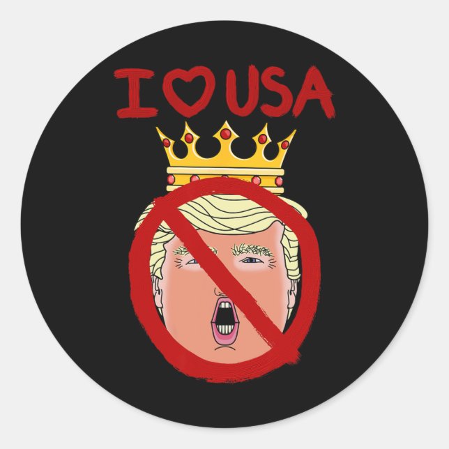 Adesivo Eu Amo Os EUA Anti Trump (Frente)