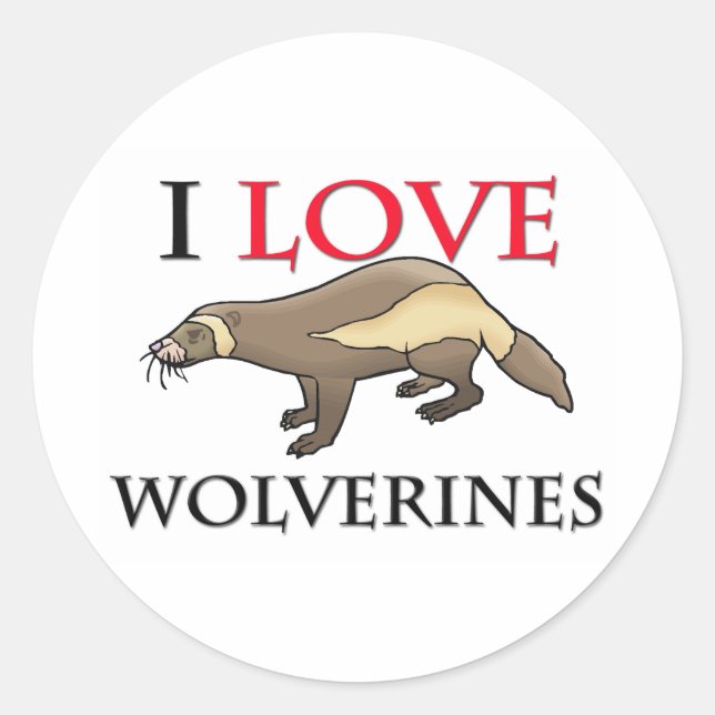 Adesivo Eu Amo Os Wolverines (Frente)