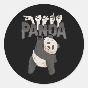 Adesivo Eu amo Panda Sinal de Mão Asl Conscientização sobr