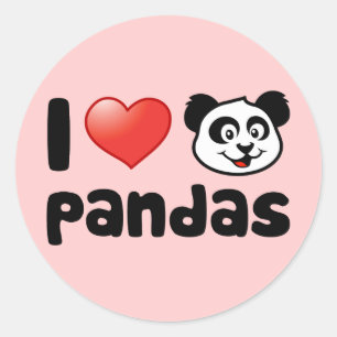 Adesivo Eu Amo Pandas