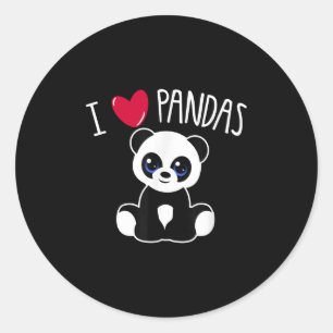 Adesivo Eu Amo Pandas Cute Panda Lover Citando Heart Panda