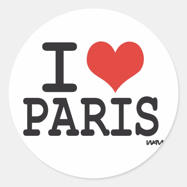 Adesivo Eu amo Paris (Frente)