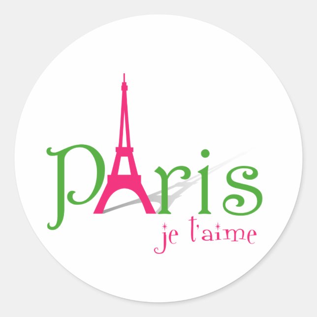 Adesivo Eu amo Paris (Frente)