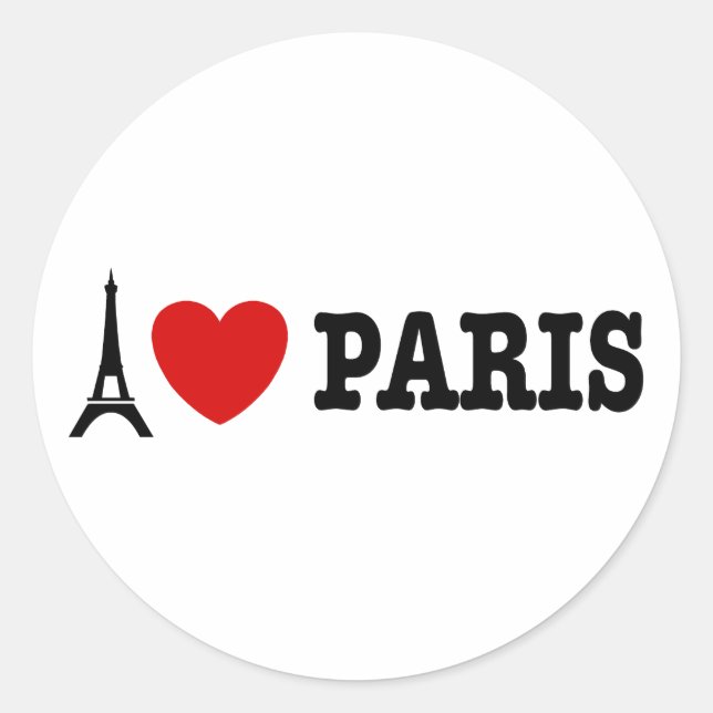 Adesivo Eu Amo Paris (Frente)