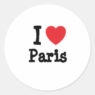 Adesivo Eu amo Paris coração personalizado personalizado